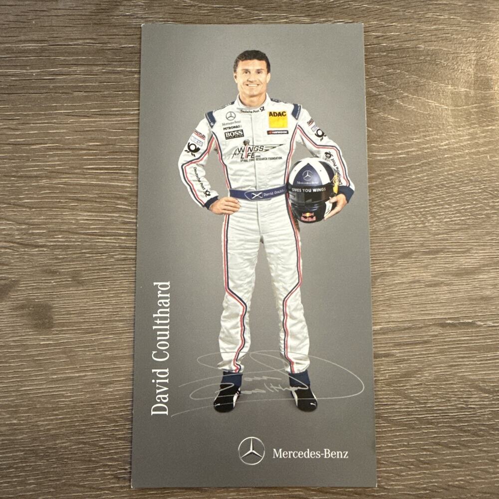 David Coulthard Printed Auto 2011 Mercedes DTM Limited Long Card RARE Item